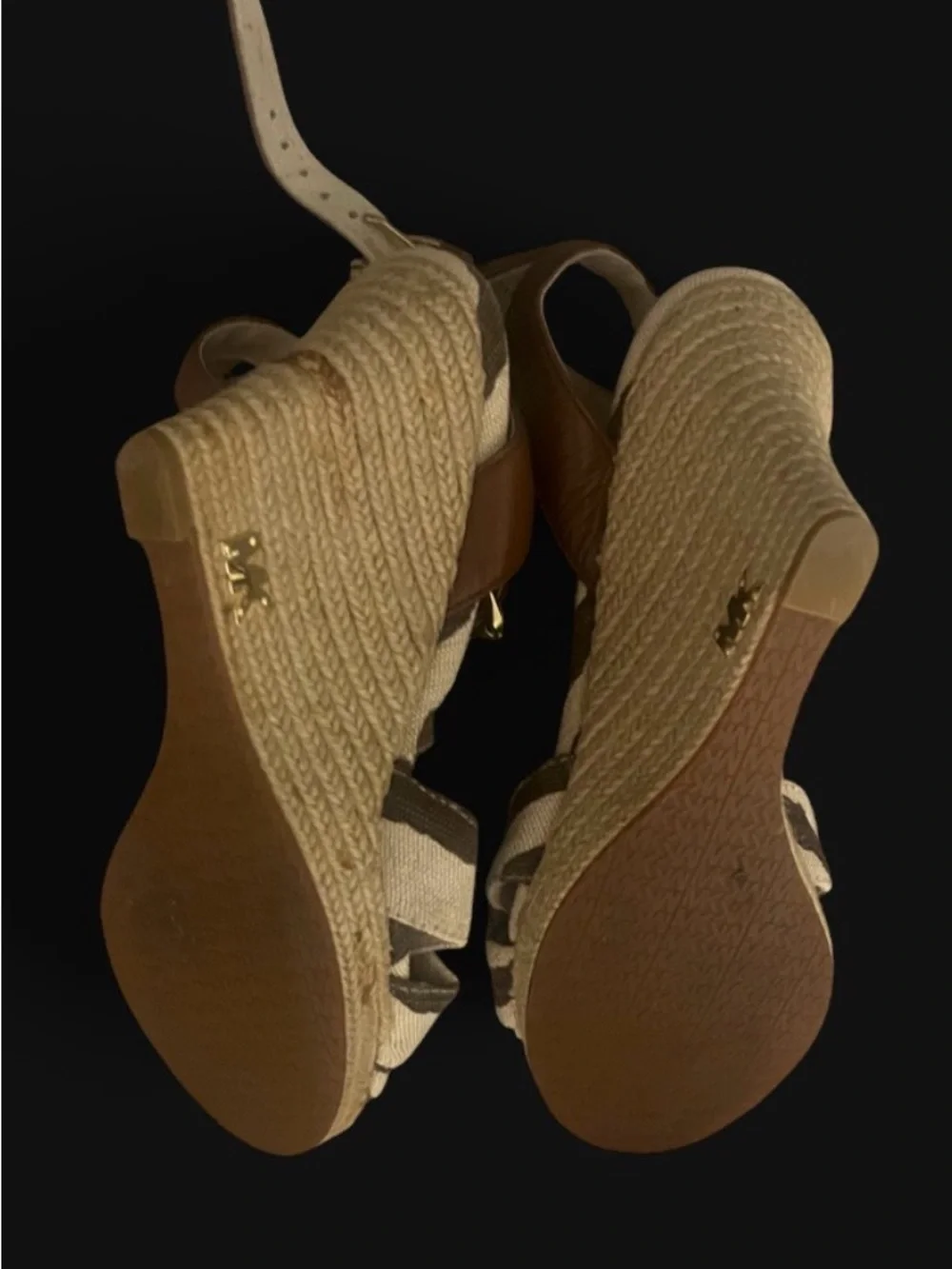 Michael Kors Brown and Beige Zebra-Print Canvas Sandals